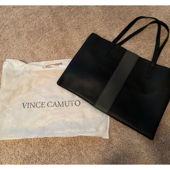 Vince Camuto Black Leather Bag with Interior Pocket - Picture 1 of 3